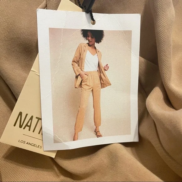 NATION LTD KHAKI DRESSY JOGGERS - Picture 2 of 8